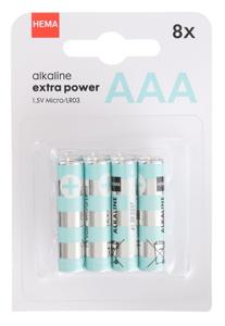 HEMA AAA Alkaline Extra Power Batterijen - 8 Stuks