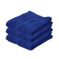 Towelcity Luxe badhanddoek - 3x - blauw - 50 x 90 cm - 550 grams - Badkamer textiel - Katoen - thumbnail