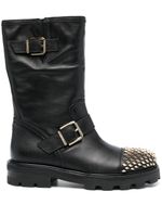 Jimmy Choo bottes Biker II à détails de clous - Noir - thumbnail