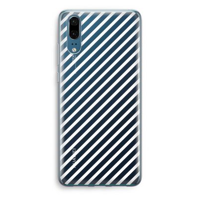 Strepen zwart-wit: Huawei P20 Transparant Hoesje