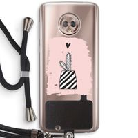 Zwart-wit cactus: Motorola Moto G6 Transparant Hoesje met koord Zwart-wit cactus: Motorola Moto G6 Transparant Hoesje met koord