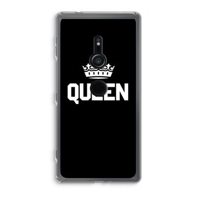 Queen zwart: Sony Xperia XZ2 Transparant Hoesje