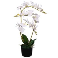 VidaXL Kunstplant orchidee met pot 65 cm wit