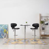 Barstoelen 2 st kunstleer zwart Barstoelen 2 st kunstleer zwart