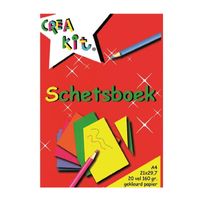 Pakket van 3x stuks A4 schetsboeken/tekenboeken gekleurd papier 20 vellen