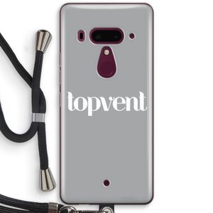 Topvent Grijs Wit: HTC U12+ Transparant Hoesje met koord