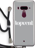 Topvent Grijs Wit: HTC U12+ Transparant Hoesje met koord