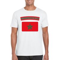 T-shirt met Marokkaanse vlag wit heren