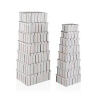 Set van opstapelbare opbergboxen Versa Flint Karton 15 Onderdelen