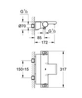 Grohe Grohtherm 2000 New badthermostaat met lu15e tray - thumbnail