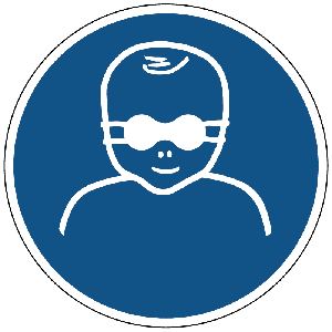 Oogbescherming voor kinderen verplicht gebods- Ø 200 mm - Sticker
