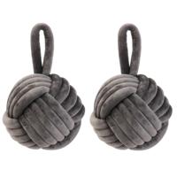 Home deco factory deurstop knoop - 2x - grijs - 1,15 kg - deurstopper