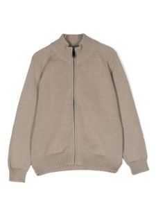 Il Gufo cardigan en coton à fermeture zippée - Marron