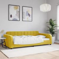 Slaapbank 100x200 cm fluweel geel