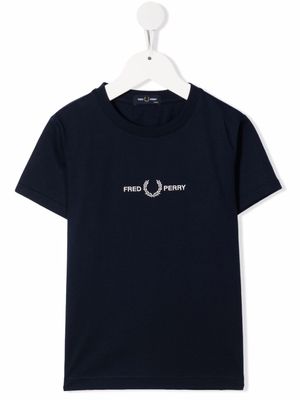 Fred Perry Kids t-shirt à logo brodé - Bleu