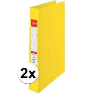 2x Ringband mappen/ordners 2 gaats A4 geel