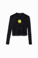 T-shirt met tule en Smiley - BLACK - M