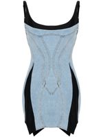 Mugler robe-bustier à design à empiècements - Bleu - thumbnail