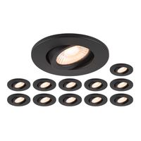 SLV Set van 12 inbouwspots Multix IP20 - zwart - Led 1007273