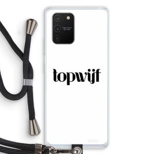 Topwijf Wit: Samsung Galaxy S10 Lite Transparant Hoesje met koord