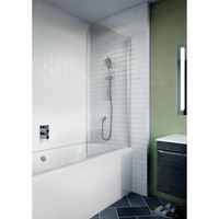 Crosswater Kai badwand 90x138cm 1 wand 6mm helder veiligheidsglas draaibaar aluminium zilver KLBSSC0900 - thumbnail