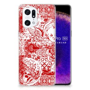 Silicone Back Case OPPO Find X5 Pro Angel Skull Rood