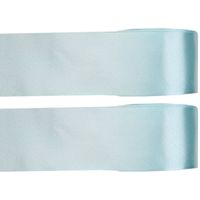 2x Lichtblauwe satijnlint rollen 2,5 cm x 25 meter cadeaulint verpakkingsmateriaal - Cadeaulinten