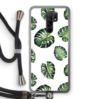 Tropische bladeren: Xiaomi Redmi 9 Transparant Hoesje met koord
