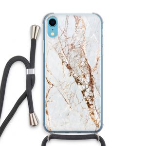 Goud marmer: iPhone XR Transparant Hoesje met koord