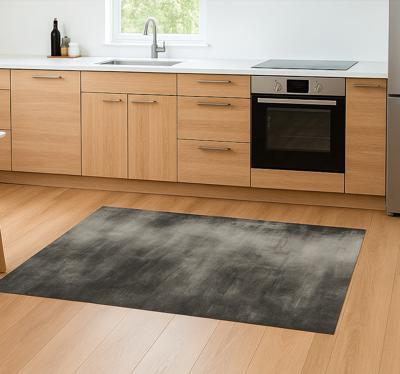 Donkergrijs boseffect vinyl vloerkleed keuken