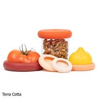Food Huggers en Deksels Siliconen Set van 5 - Terra Cotta