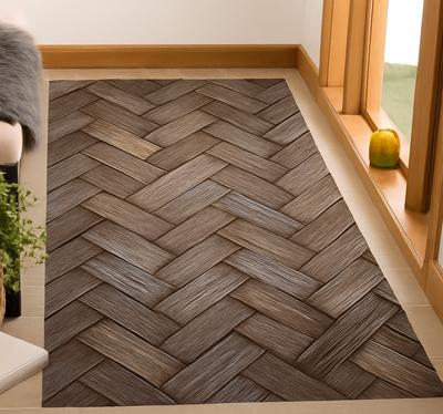 Vinyl tapijt woonkamer gevlochten houtlook