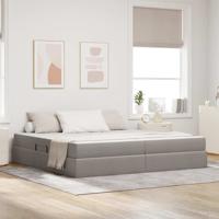 Opbergbed met matras met matras Taupe 200 x 200 cm Polyester