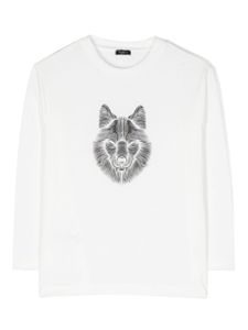 Il Gufo t-shirt imprimé à imprimé loup - Blanc