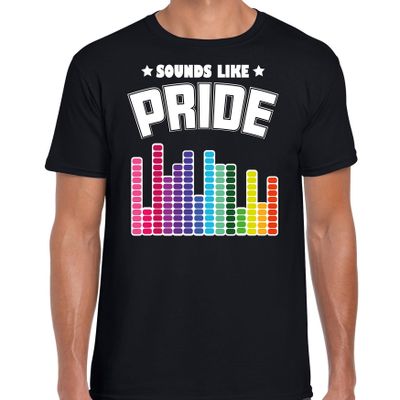 Gay Pride shirt - sounds like pride - regenboog - heren - zwart Gay Pride shirt - sounds like pride - regenboog - heren - zwart