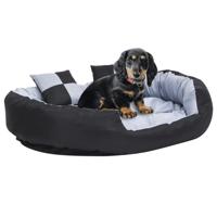 VidaXL Hondenkussen omkeerbaar en wasbaar 110x80x23 cm grijs en zwart