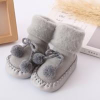 Winter baby warmer vloer sokken anti-slip baby stap sokken grootte: 13cm (grijs)