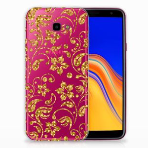 Samsung Galaxy J4 Plus (2018) TPU Case Gouden Bloemen