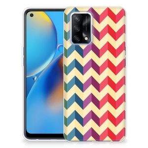 OPPO A74 4G TPU bumper Zigzag Multi Color