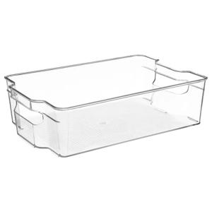 Koelkast/keuken organizer bak - transparant - kunststof - L31 x B21 x H9 cm - groente lade