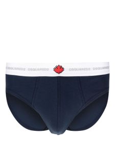 DSQUARED2 slip en coton stretch à taille logo - Bleu