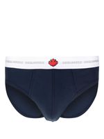 DSQUARED2 slip en coton stretch à taille logo - Bleu - thumbnail