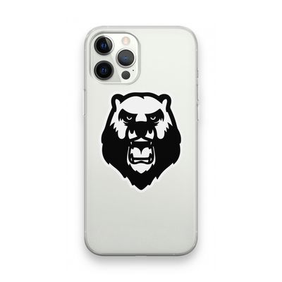 Angry Bear (white): iPhone 12 Pro Max Transparant Hoesje