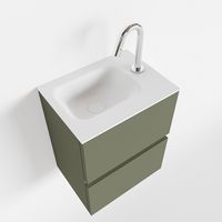 Toiletmeubel Mondiaz Ada | 40 cm | Meubelkleur Army | Lex wastafel Talc Rechts | 1 kraangat