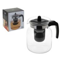 2x stuks glazen theepot met infuser 1,5 liter - thumbnail