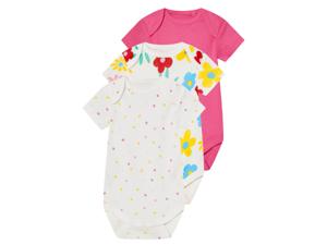 lupilu 3 baby rompers (stippen wit/roze, 74/80)