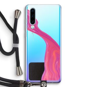Paarse stroom: Huawei P30 Transparant Hoesje met koord