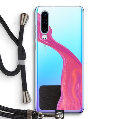 Paarse stroom: Huawei P30 Transparant Hoesje met koord