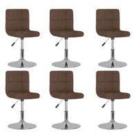 Eetkamerstoelen draaibaar 6 st stof bruin Eetkamerstoelen draaibaar 6 st stof bruin