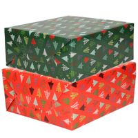 6x Rollen Kerst inpakpapier/cadeaupapier bomen 2,5 x 0,7 meter - Cadeaupapier